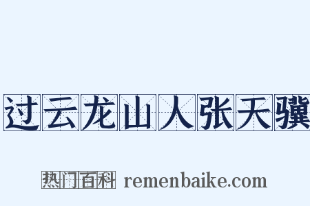 过云龙山人张天骥是什么意思的图片